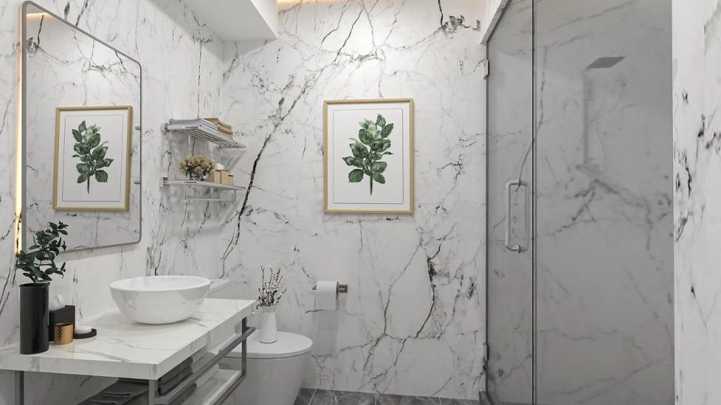 Elegant Marble Spa-Inspired Bathroom