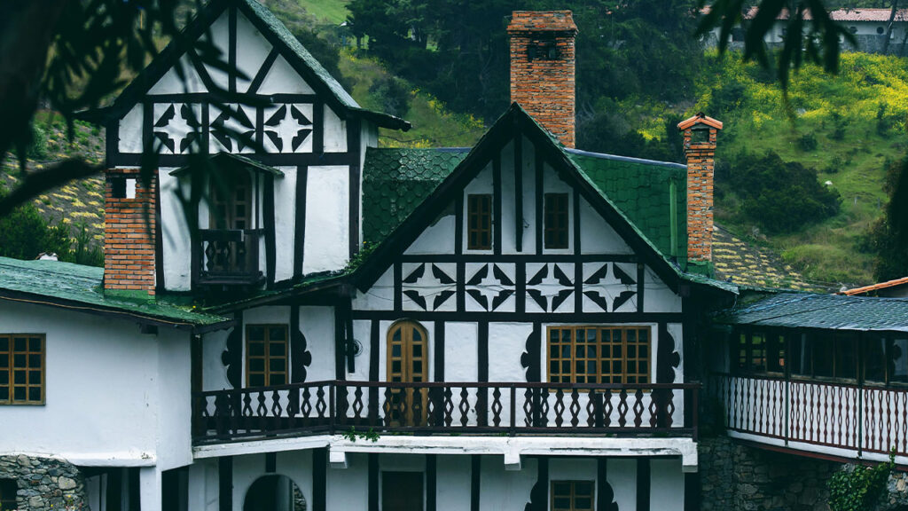 Facade of White and Brown House