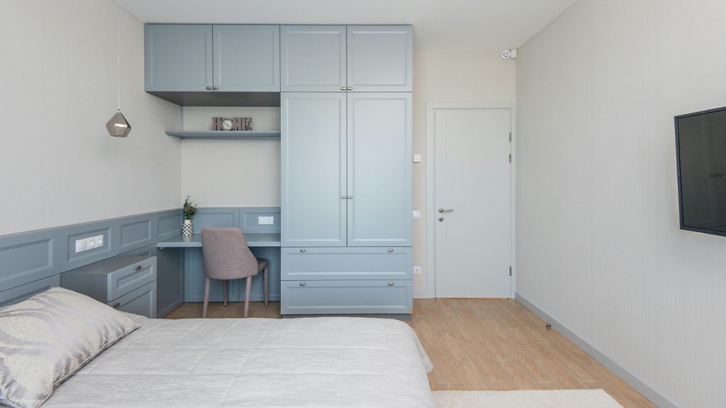 Contemporary Bedroom with Workspace Design