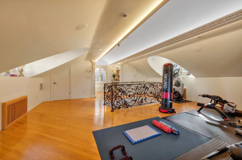 Attic Gym with Modern Equipment