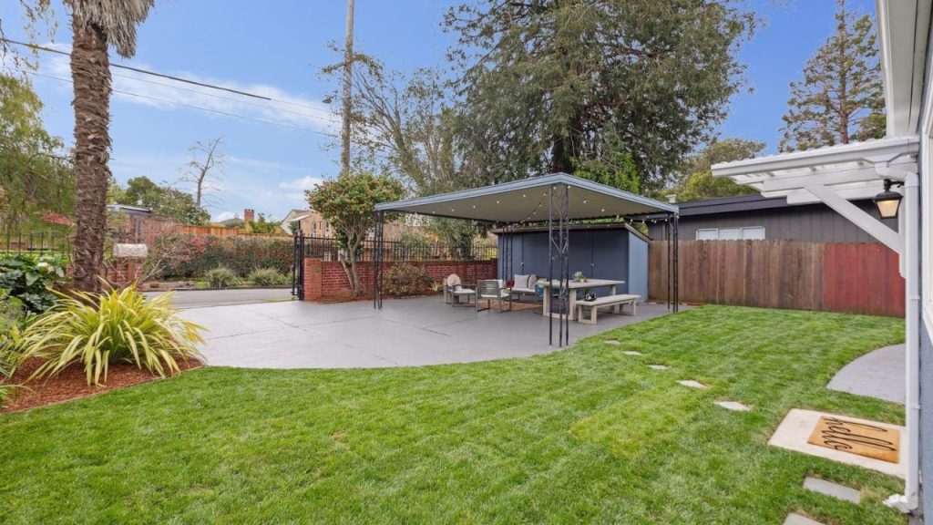 Spacious Backyard with Cozy Pergola