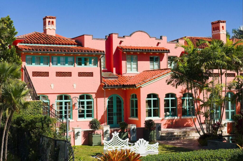 A colorful Spanish-style home.