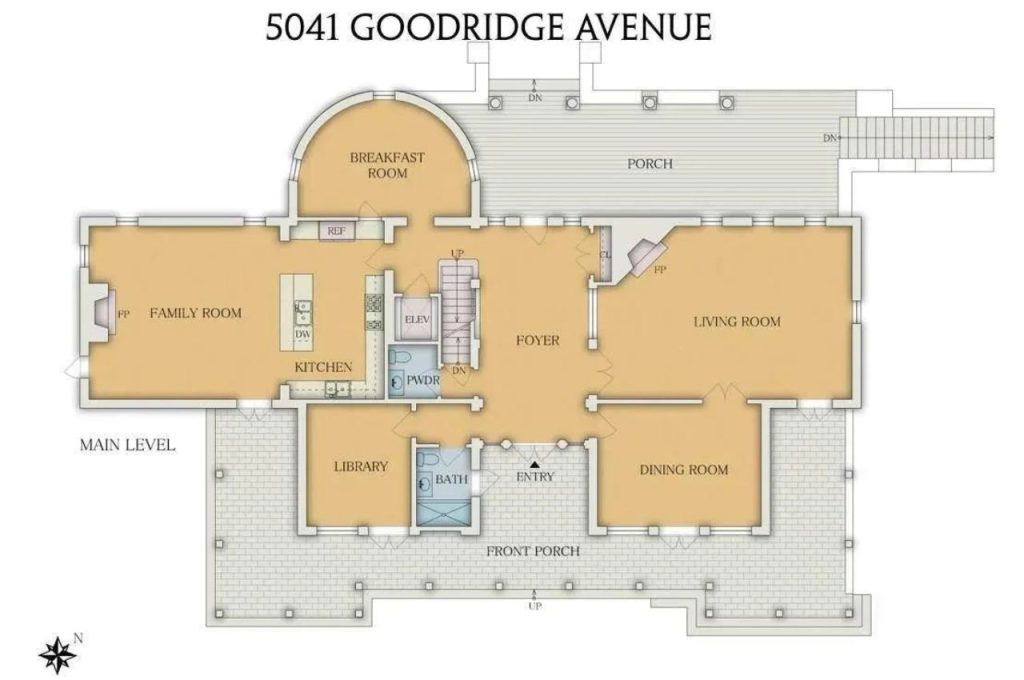 Floor plan of the main level.