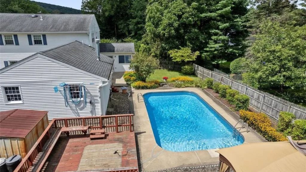 Serene Backyard with Sparkling Pool