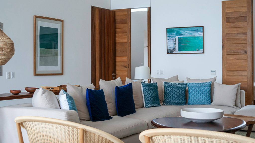 a living room with a couch and a coffee table