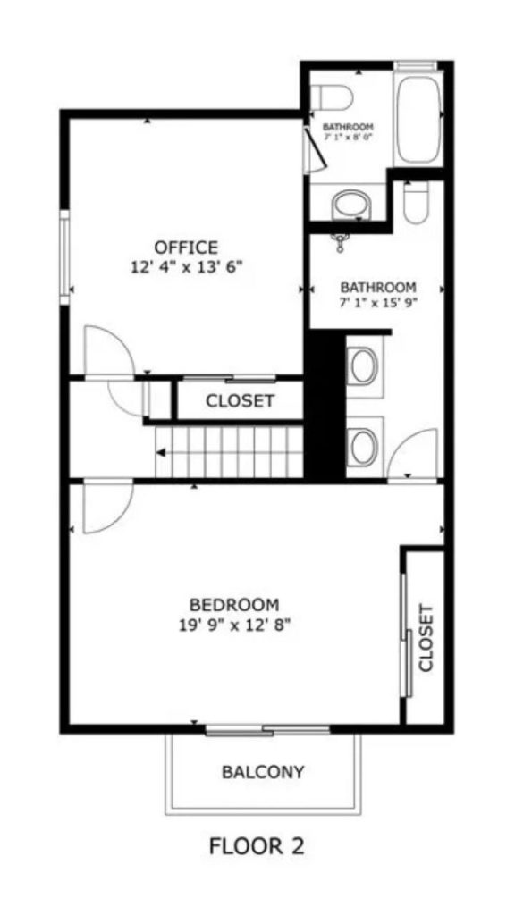 Spacious Second Floor with Balcony