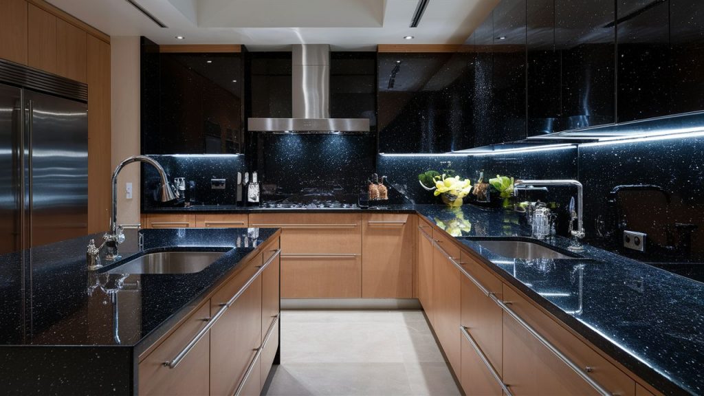 Black Quartz with Sparkling Silver Flecks – A starry night effect.