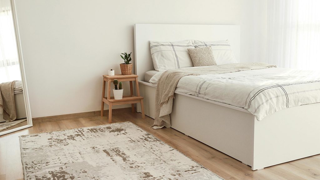 Scandinavian bedroom design. Minimal concept