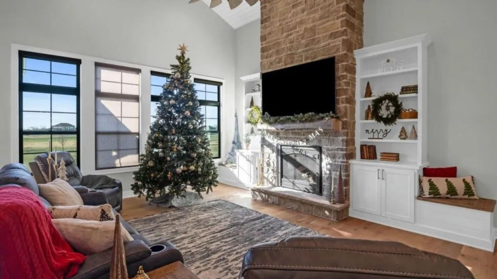 Elegant Living Room with Fireplace