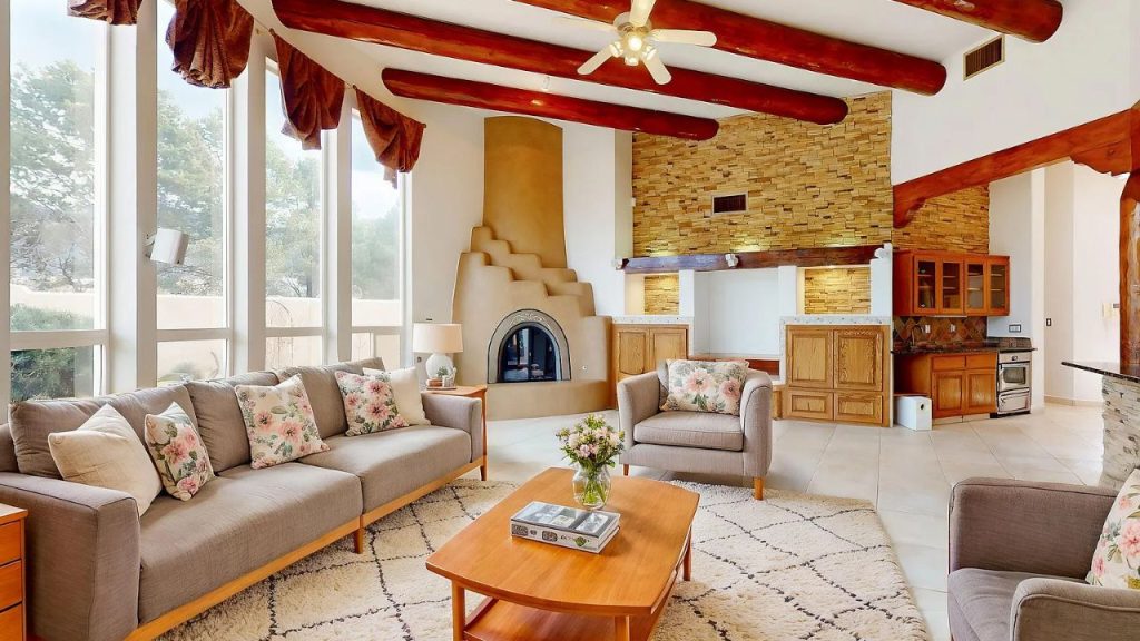 Sunlit Living Space with Rustic Charm