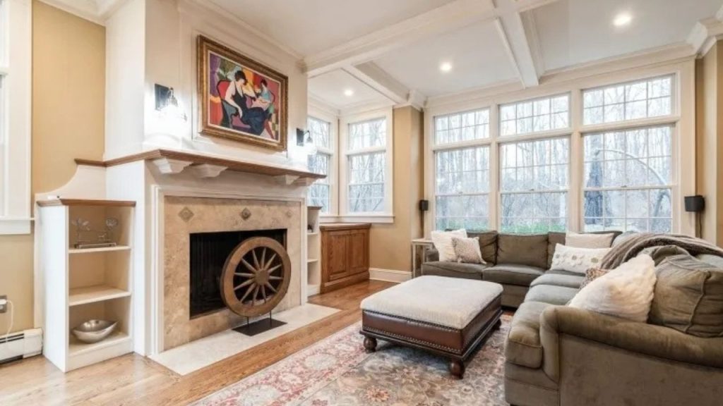 Elegant Living Room with a Fireplace