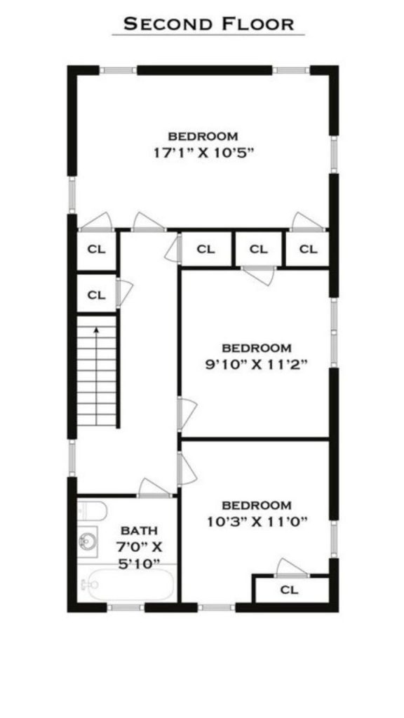 Spacious Three-Bedroom Second Floor