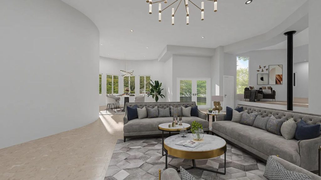 Sophisticated Open-Concept Living Room