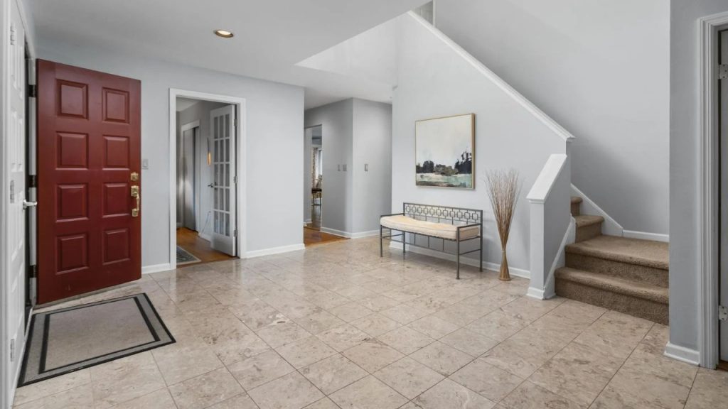 Elegant Foyer with Marble Flooring