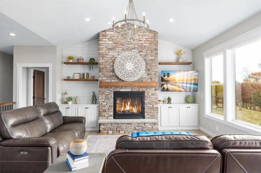 Elegant Living Room with Fireplace