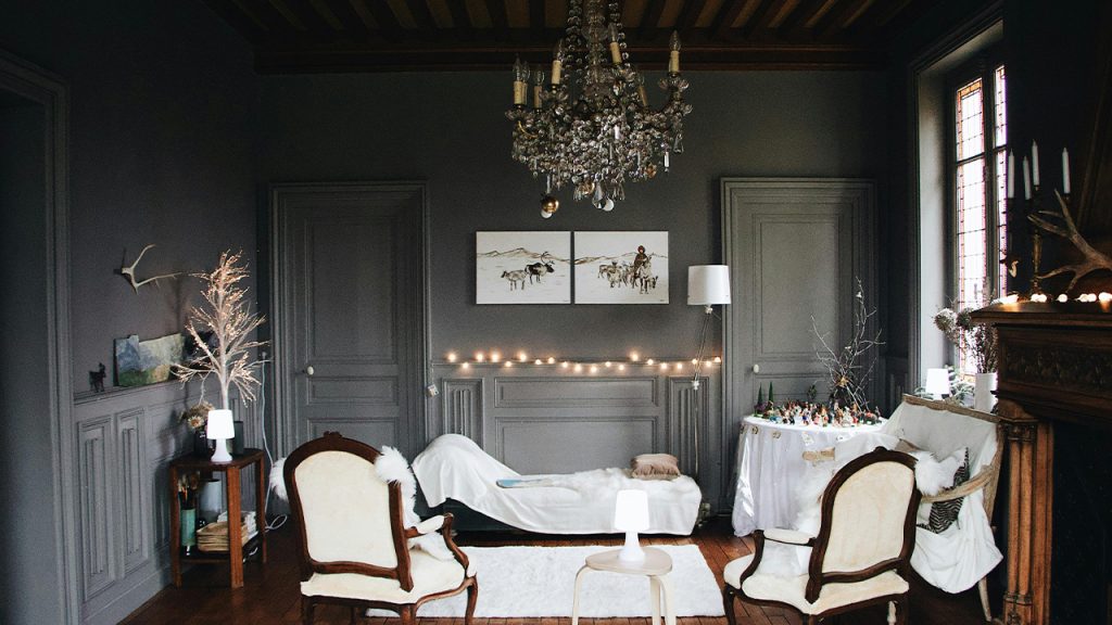 Furnitures Covered with White Blanket