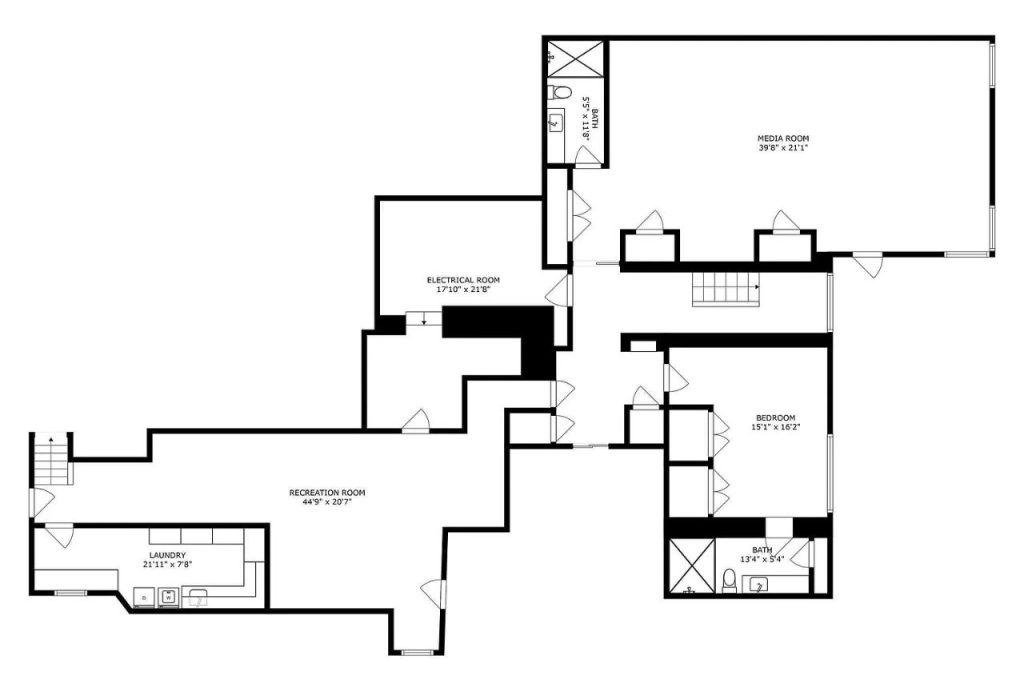 Expansive Basement with Media Room
