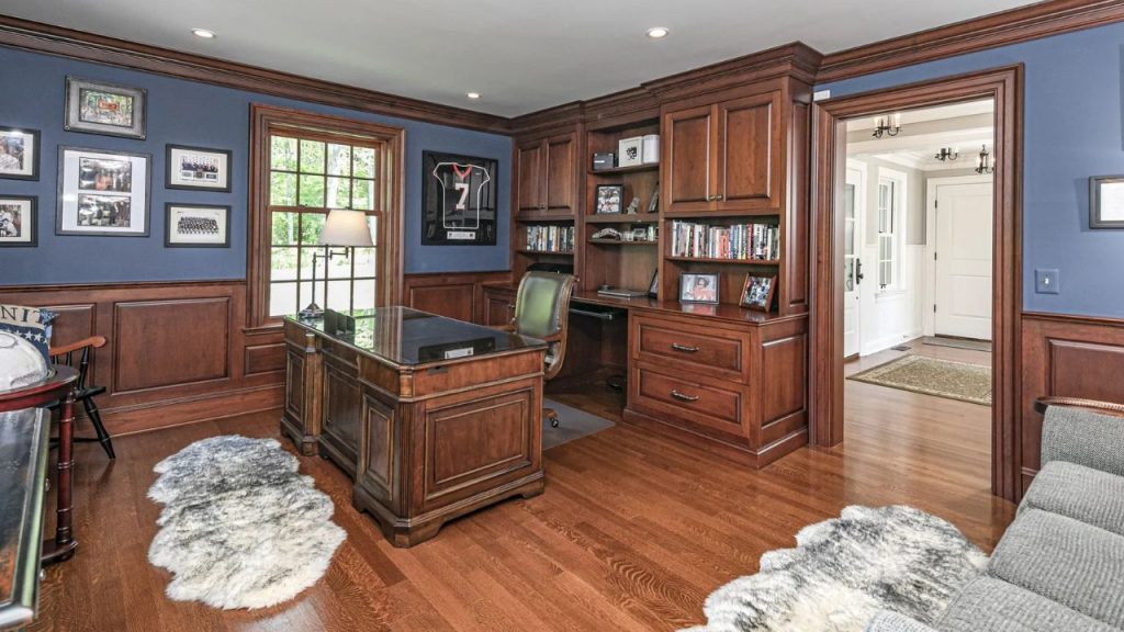 Elegant Study with Rich Wood Accents