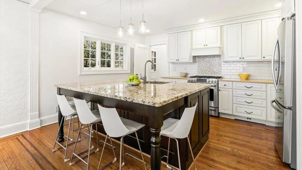 Elegant Kitchen with Granite Island