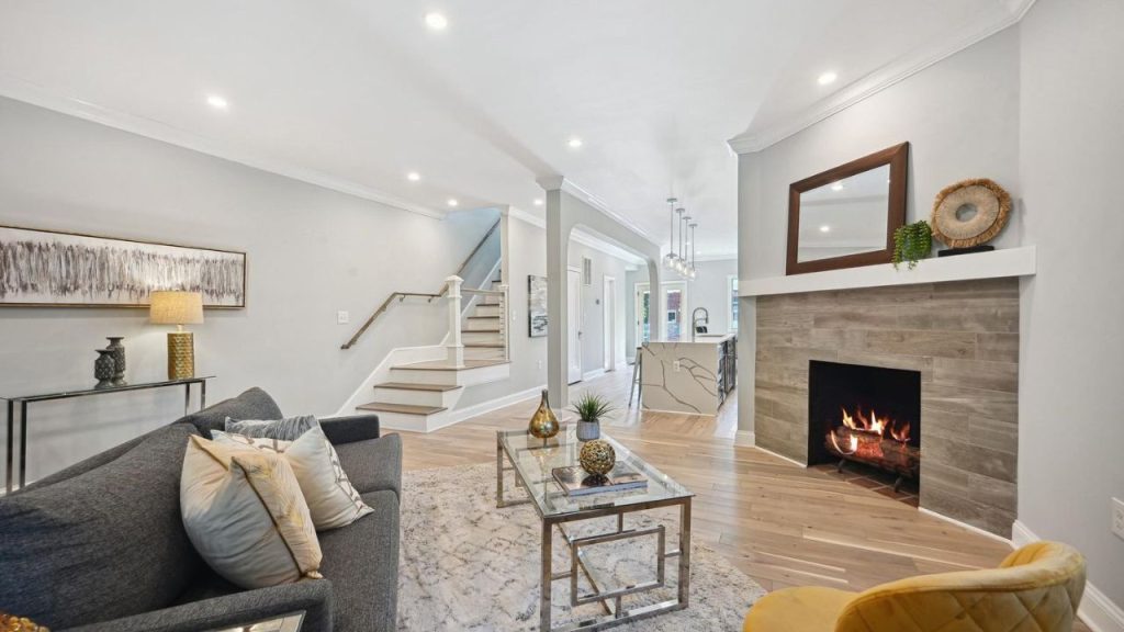 Elegant Living Room with Fireplace