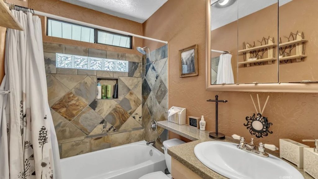 Rustic Bathroom with Slate Accents