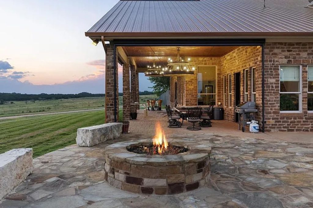 Rustic Patio with a Fire Pit