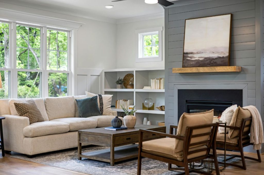 Personal touches to a living room.