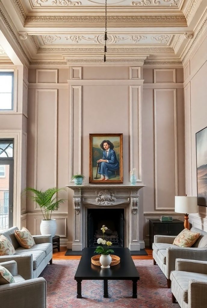 High Ceilings and Ornate Crown Molding