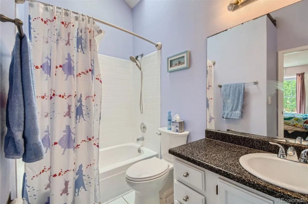 Lavender Bathroom with Playful Charm