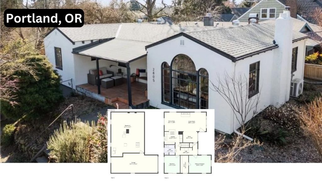 White Mediterranean-style house with arched windows and a covered porch.