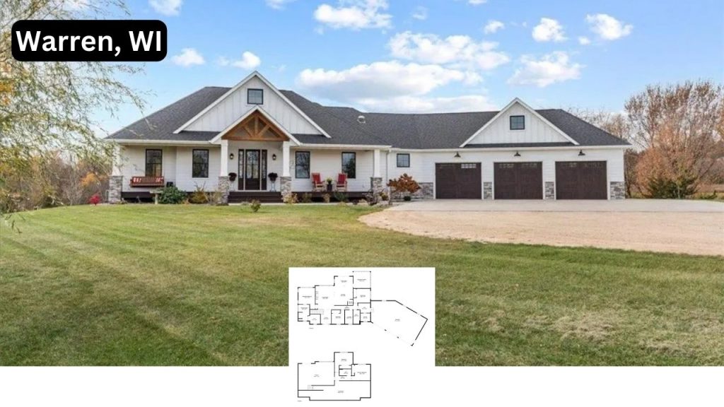 Sprawling 16-Acre Farmhouse Retreat with a 40x80 Pole Shed in Wisconsin (With Floor Plan)