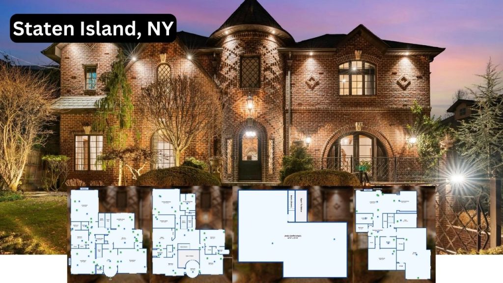 Step Inside This 6-Bedroom English Manor on Grymes Hill With Archways, Beamed Ceilings, and a Wine Room (Floor Plan Inside)