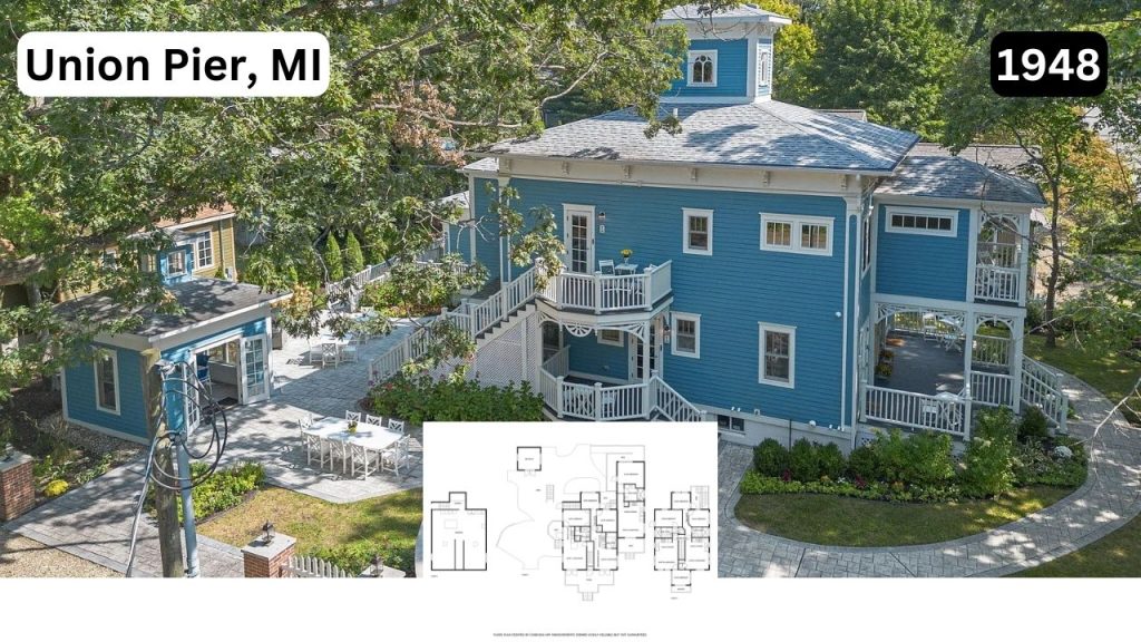 Tour This 1948 Stunning Blue Victorian With 5 Luxury Guest Suites and Beach Access (Floor Plan Inside)