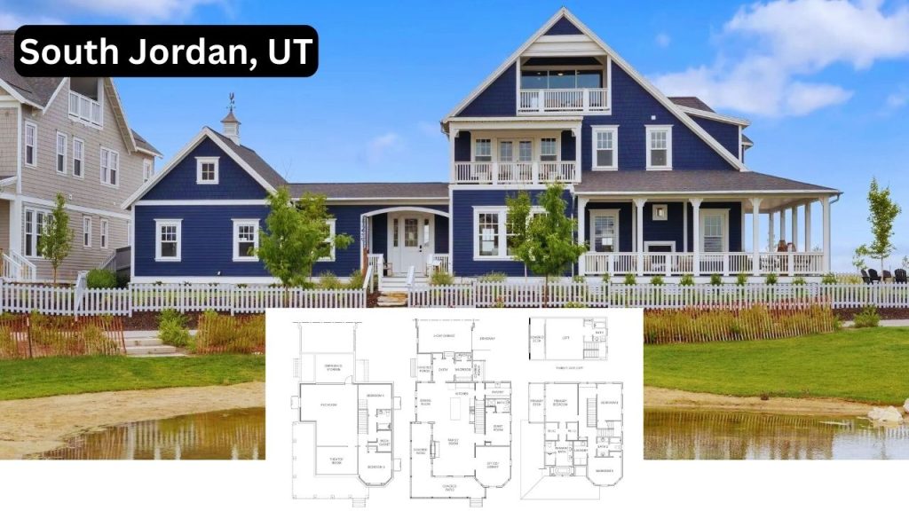 Explore This Grand Victorian-Style Waterfront Home in South Jordan, Utah (With Floor Plans)