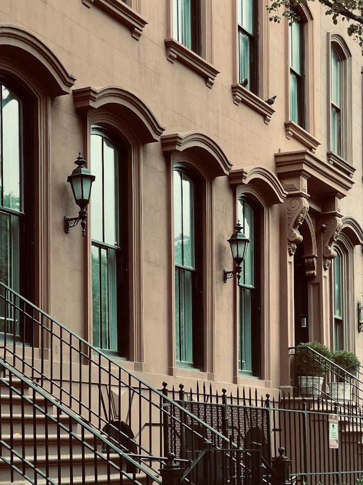 Tall Windows with Decorative Trim