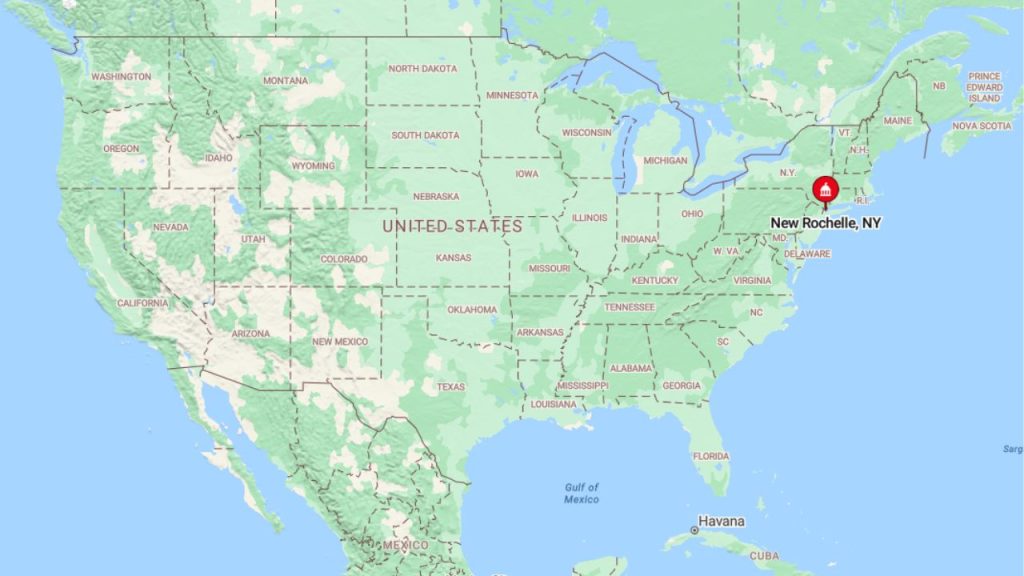 Map of the Location of New Rochelle