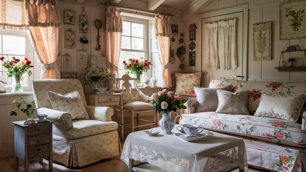 vintage floral pattern interior