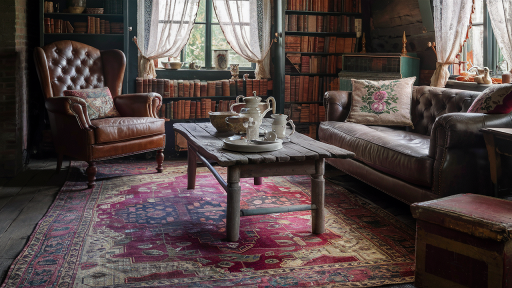 english cottage patterned rug