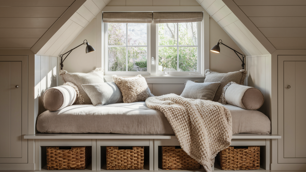 Built-in Daybed with Bookshelves for Storage