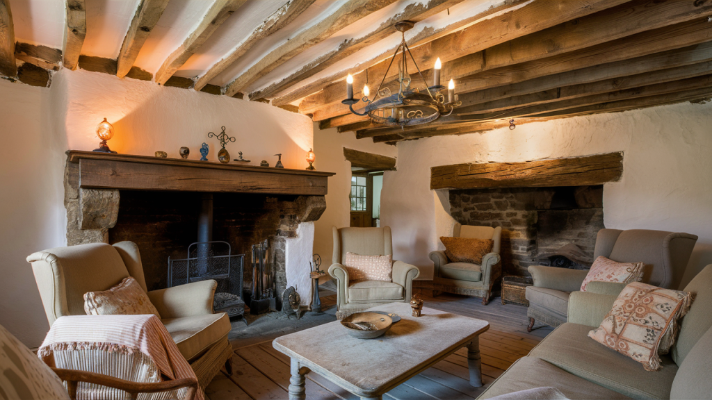 exposed wooden beams