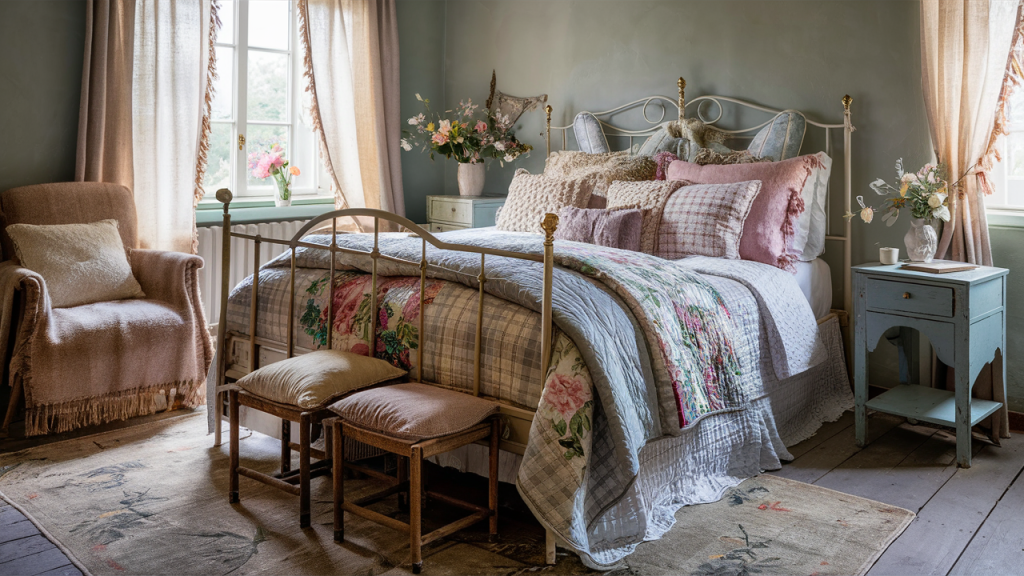 english cottage layered textiles