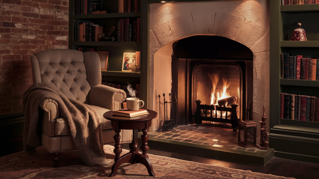 Fireplace Nook for Warmth and Ambiance