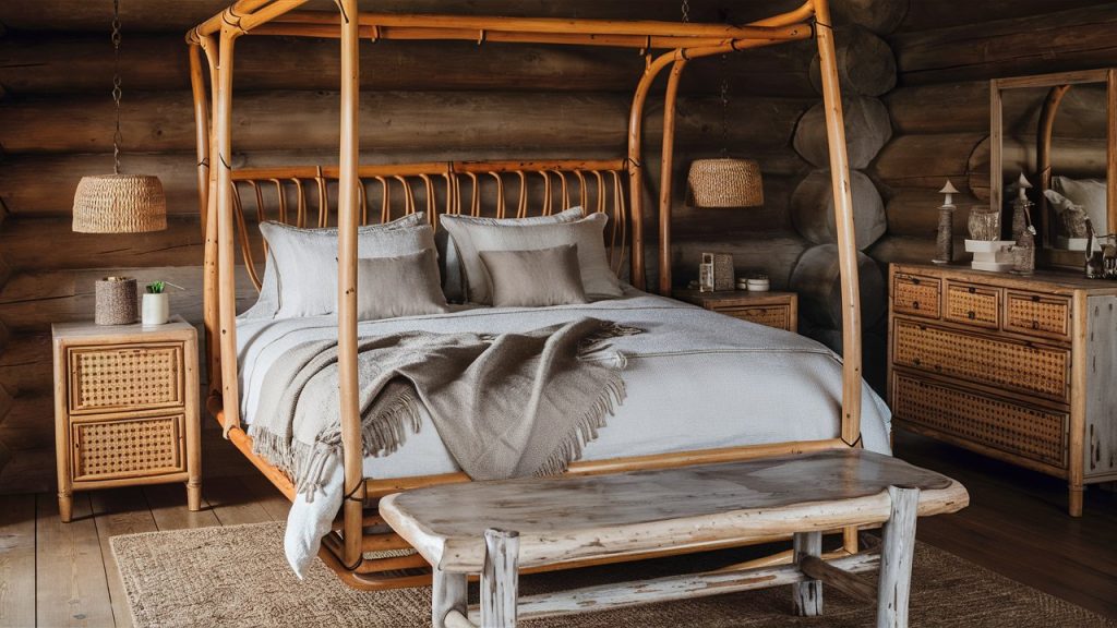 log cabin bedroom