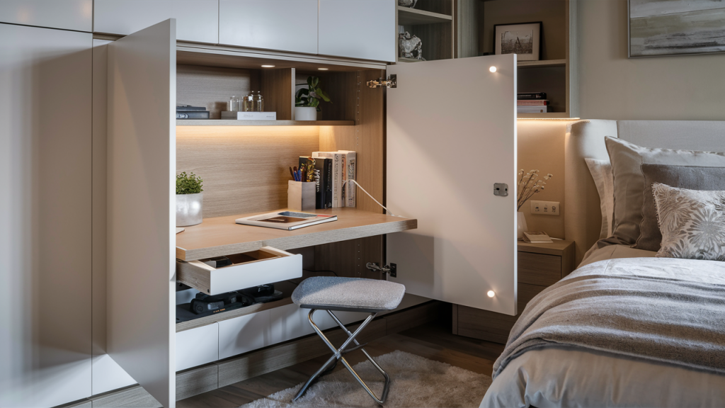 hidden workstation for a clutter free look