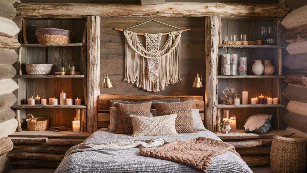 log cabin bedroom
