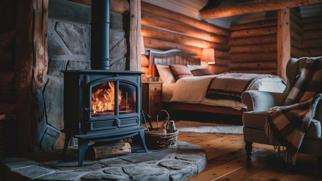 log cabin bedroom