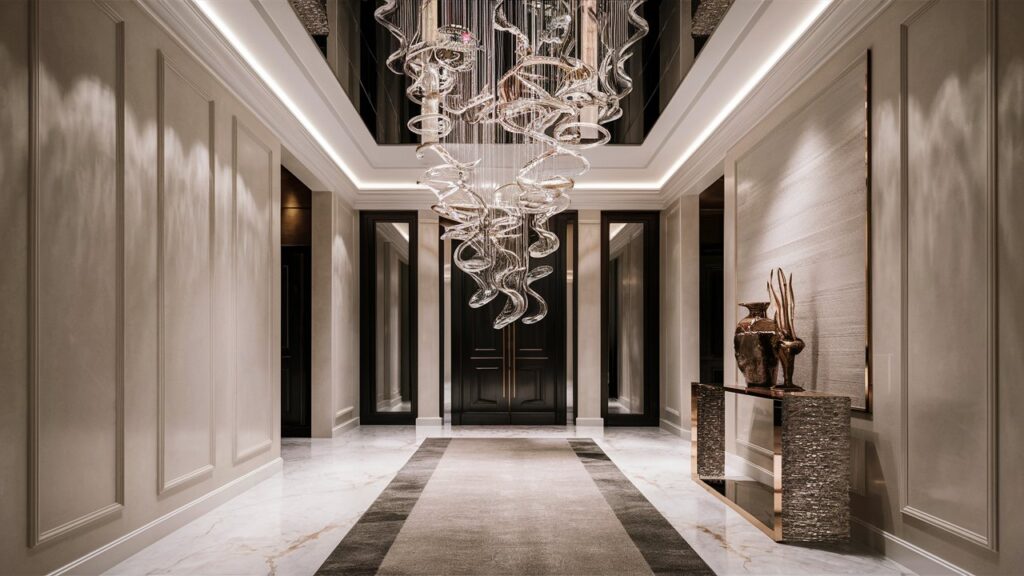 grand foyer entryway light fixture statement