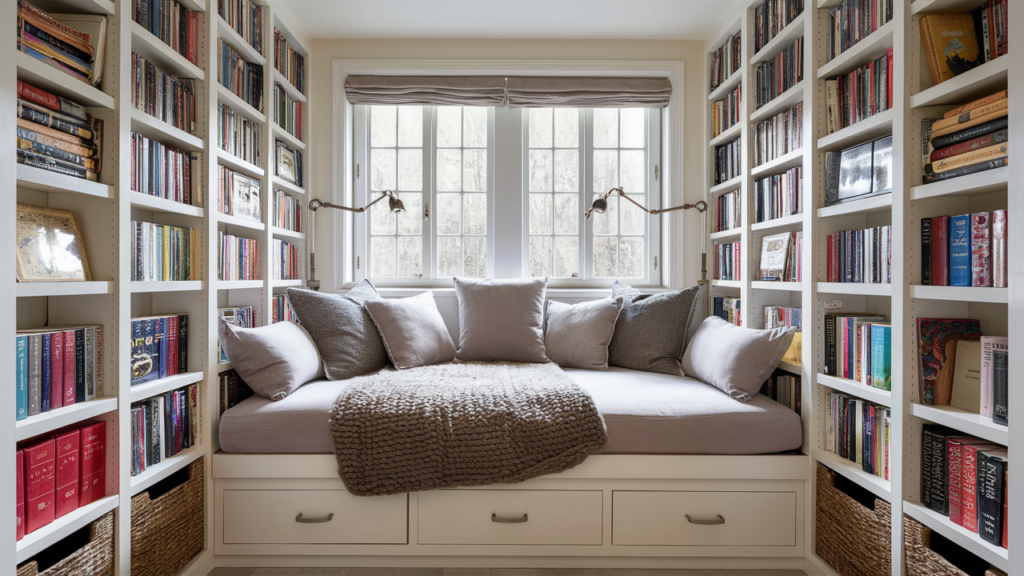 Built-in Daybed with Bookshelves for Storage