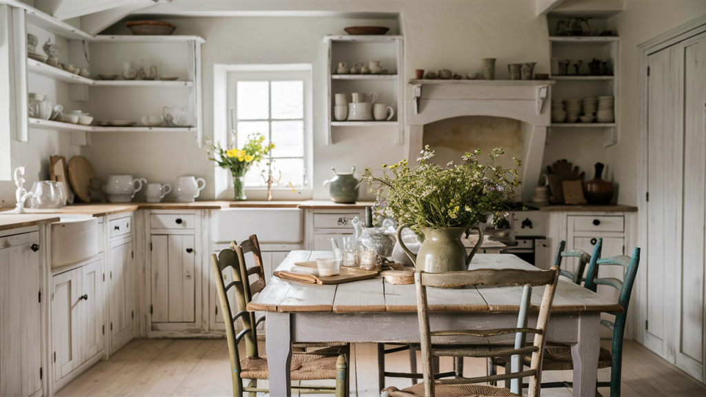 english cottage distressed wooden furniture