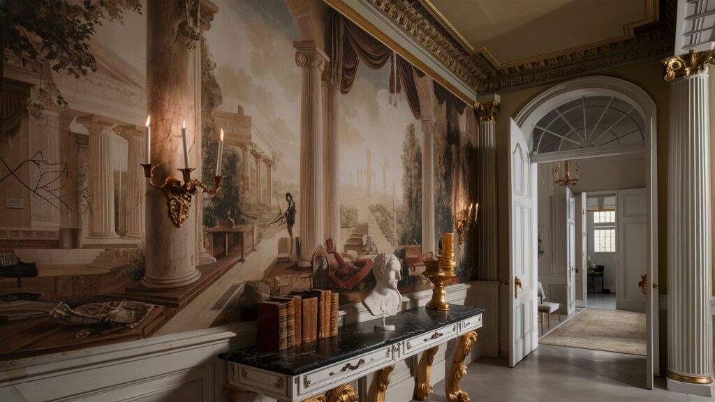 grand foyer entryway wallpaper